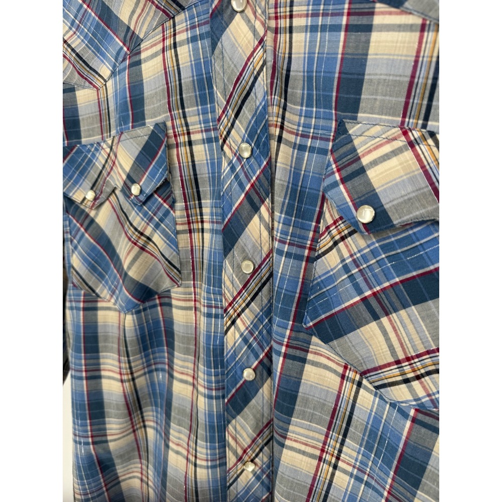 Rustler by Wrangler Men's 3XL Plaid Western Shirt‎ Short Sleeve Snap Button - Picture 2 of 8
